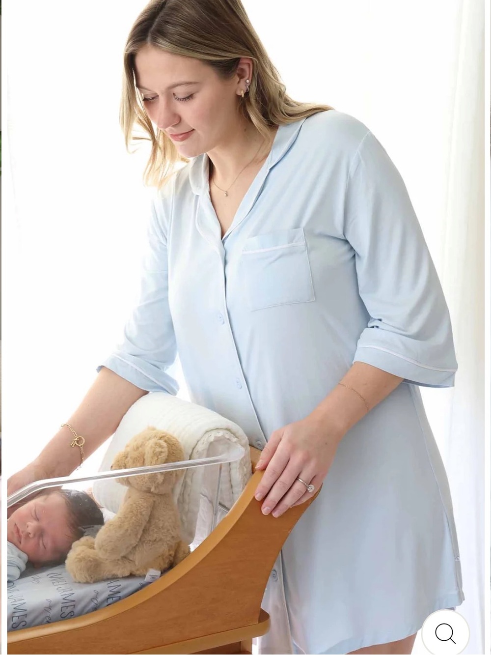 Caden Lane Pale Blue Nursing Nightshirt